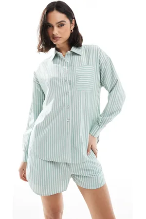 Brave Soul Co-ord relaxed shirt in stripe