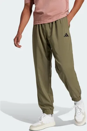 adidas Essentials small logo stanford pants in olive strata / black