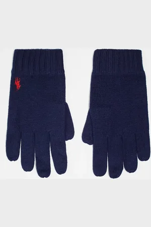 Ralph Lauren Icon logo merino wool knit gloves in