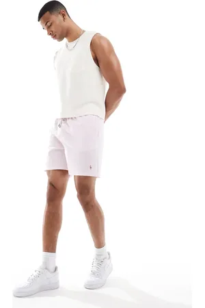 Ralph Lauren Traveler icon logo seersucker stripe swim shorts classic fit in