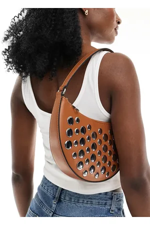 Stradivarius Studded half moon bag in