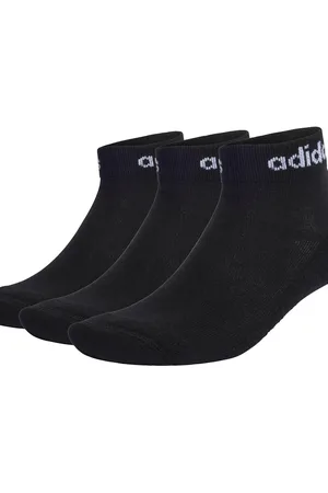 adidas Think linear ankle socks 3 pairs in / white