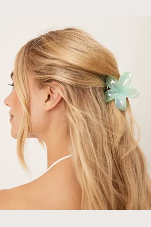 Sui Ava Plumeria metallic flower hair claw in
