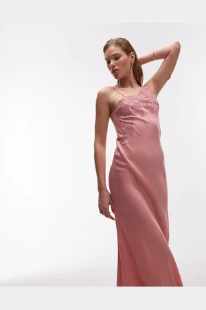 Topshop One shoulder cutwork lace detail maxi dress in