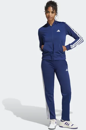 adidas Essentials 3-stripes track suit in dark