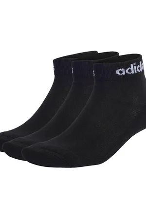 adidas Linear ankle cushioned socks 3 pairs in / white