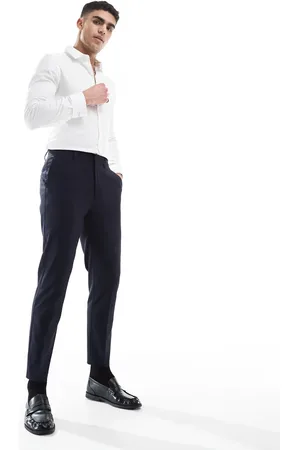 ASOS Tapered suit trousers in dark