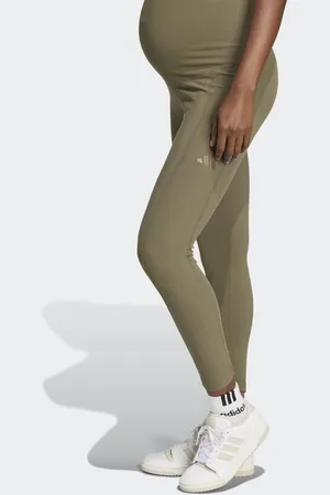 adidas Rib high-waist 7/8 leggings (maternity) in olive strata