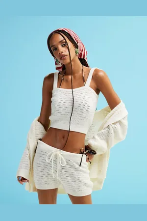 ASOS Knitted stitch bralette co-ord in cream