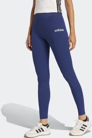 adidas Essentials linear cotton leggings in dark / white