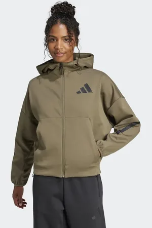 adidas Adidas z.n.e. full-zip hoodie in olive strata