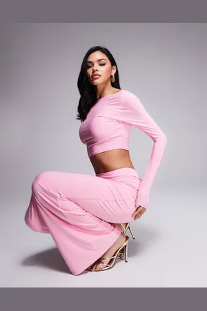 Kaiia Exclusive slinky long sleeve low back top co-ord in
