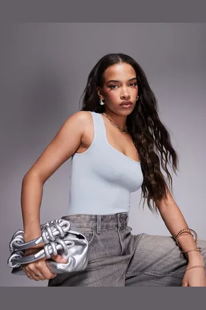ASOS Seamless square neck sculpting bodysuit in slate