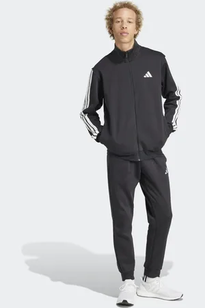 adidas Sportswear basic 3-stripes fleece track suit in