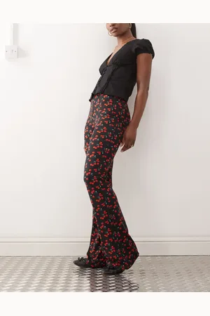 Noisy May Flare trouser in cherry print
