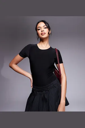 Fashionkilla Exclusive sculpted double layered slinky t-shirt body in
