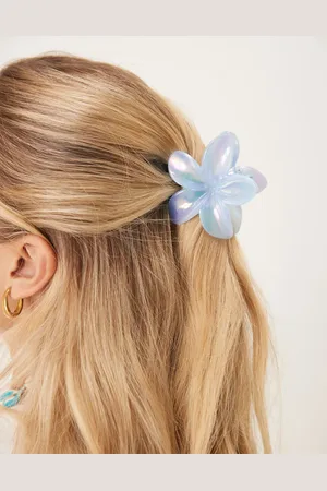 Sui Ava Plumeria metallic flower hair claw in