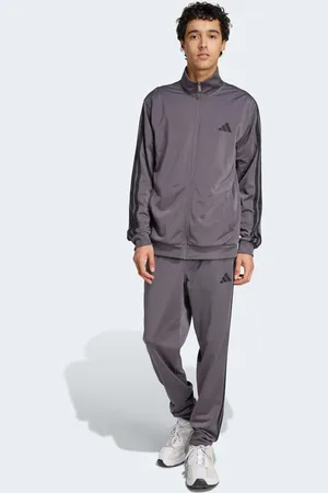 adidas Sportswear basic 3-stripes tricot track suit in strata