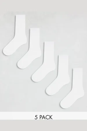 ASOS 5 pack cotton-rich ankle socks in
