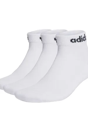 adidas Linear ankle cushioned socks 3 pairs in / black