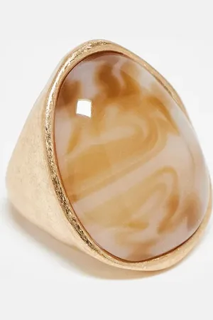 ASOS Oversized ring with marbled resin in worn tone