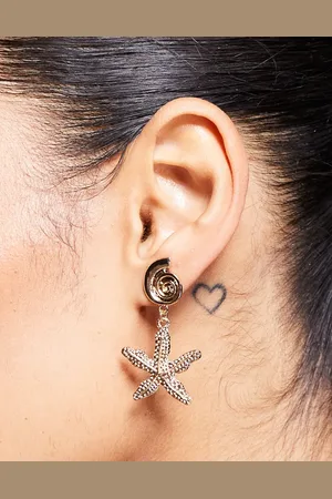 Kaiia Exclusive starfish and shell asymmetric earrings in