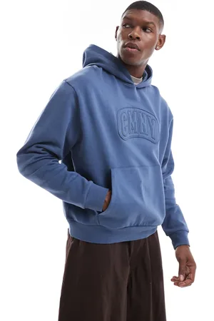 ASOS Boxy oversized hoodie with raw edge print in
