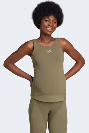 adidas Rib tank top (maternity) in olive strata