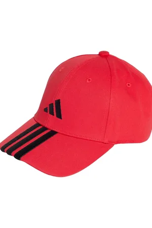 adidas 3-stripes new logo baseball cap in pure ruby / black