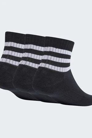adidas 3-stripes cushioned sportswear low-cut socks 3 pairs in / white