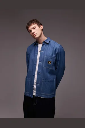 Caterpillar WWR denim chore jacket in mid wash