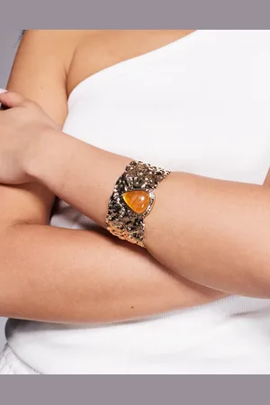 ASOS Limited Edition cuff bracelet with abstract textured molten in tone