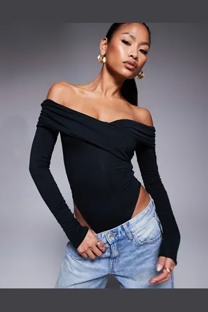 Ohpolly Ceyln modal off shoulder ruched bodysuit in