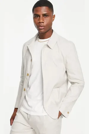 SELECTED Linen mix suit jacket in beige