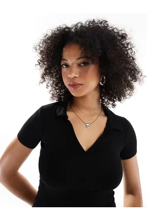 Miss Selfridge Rib polo top in