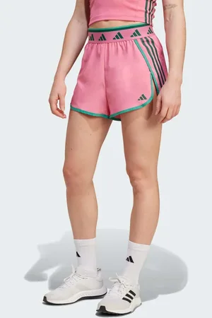 adidas Adidas Training Hyperglam woven color pop shorts in fusion / collegiate green