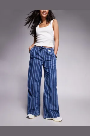 ASOS Weekend Collective jean in lightweight pinstripe denim