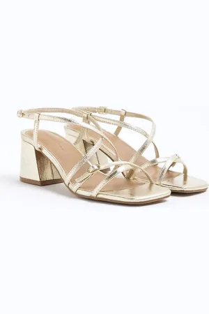 River Island Strappy block heeled sandals in