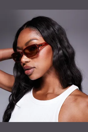 Quay Australia Quay vibe check rectangle sunglasses in blush