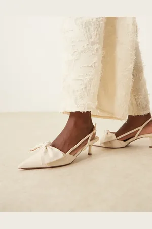 ASOS Sunshine kitten heel slingback shoes in natural