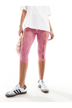 Elsie & Fred Open front bow detail lace capri pants