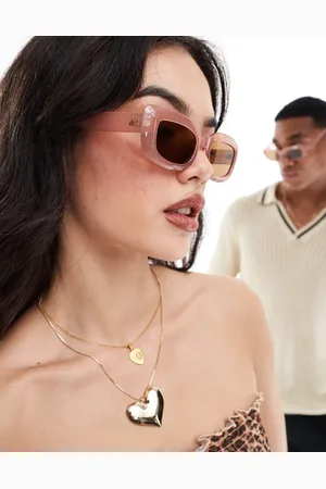 Aire Orbit rectangle sunglasses in beige