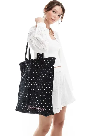 Bershka Polka dot oversized tote bag in and white