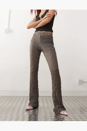 Noisy May Flare lace trouser in - CHARCOAL