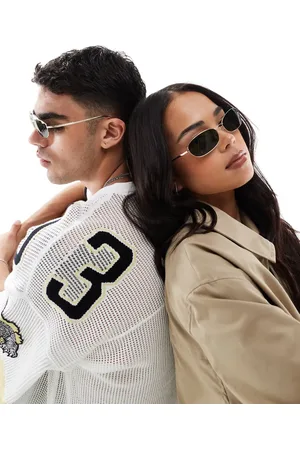 A. Kjærbede Jack rectangle metal frame sunglasses in