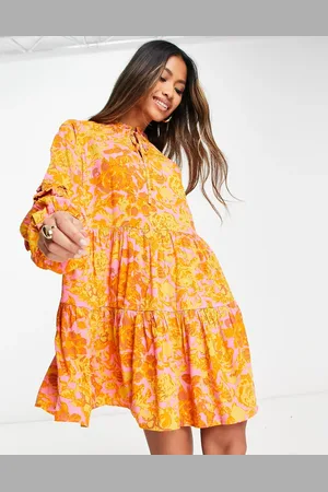Y.A.S Smock mini dress in florals