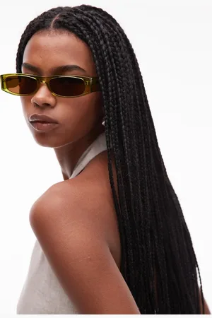 Topshop Premium Seychelles rectangular acetate sunglasses in khaki