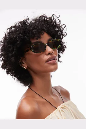 Topshop Premium Malta round acetate sunglasses in dark