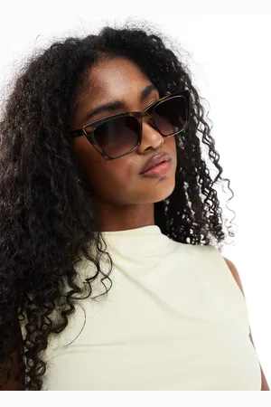 ASOS Fine frame cat eye sunglasses in tort