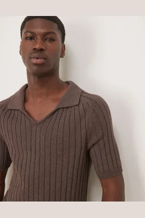 ASOS Muscle fit boxy knitted rib polo in